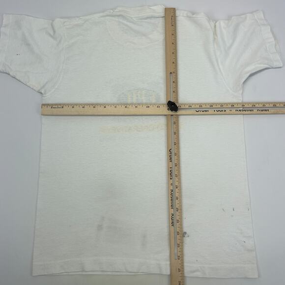Vintage 90s Emu Producers International Co-operative T Shirt Oil White M Medium - Picture 14 of 14